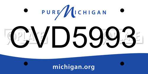 CVD5993 Michigan License Plate