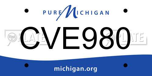 CVE980 Michigan License Plate