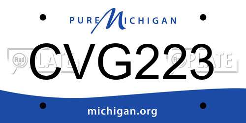 CVG223 Michigan License Plate