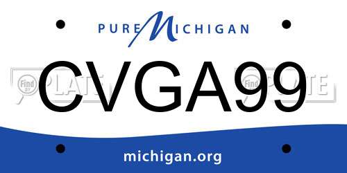 CVGA99 Michigan License Plate