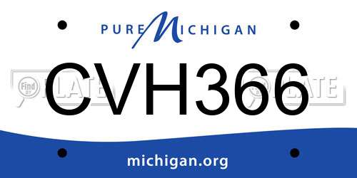 CVH366 Michigan License Plate