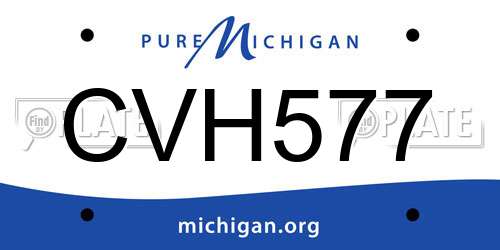 CVH577 Michigan License Plate