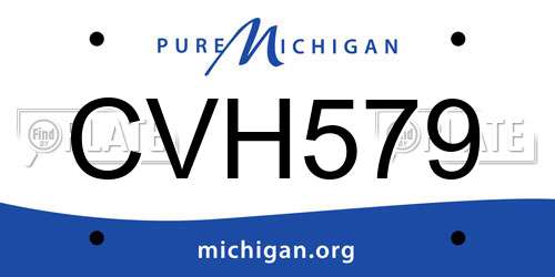 CVH579 Michigan License Plate