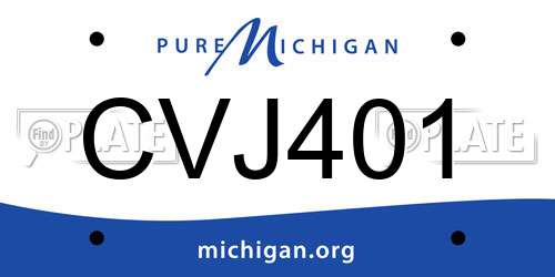 CVJ401 Michigan License Plate