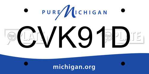 CVK91D Michigan License Plate