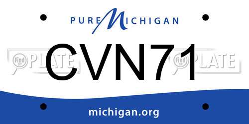 CVN71 Michigan License Plate