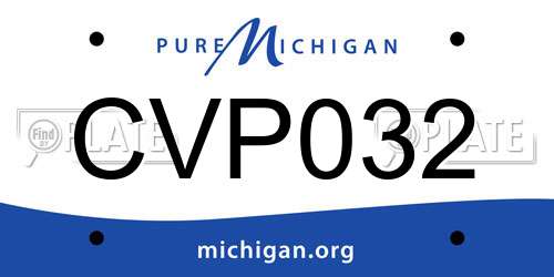 CVP032 Michigan License Plate