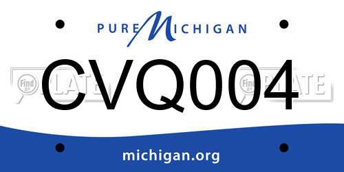 CVQ004 Michigan License Plate