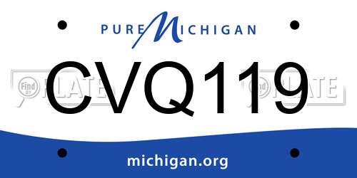 CVQ119 Michigan License Plate