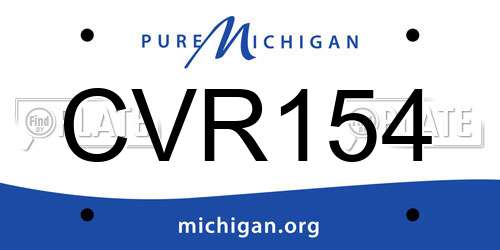 CVR154 Michigan License Plate