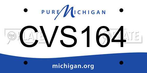 CVS164 Michigan License Plate