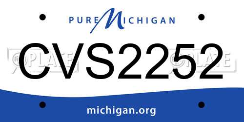 CVS2252 Michigan License Plate