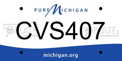 CVS407 Michigan License Plate