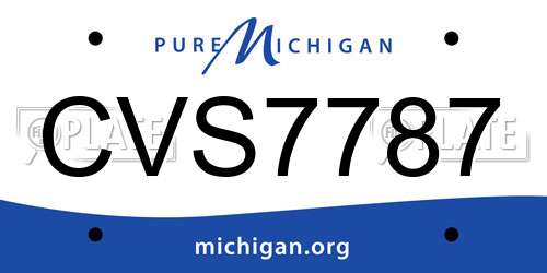 CVS7787 Michigan License Plate