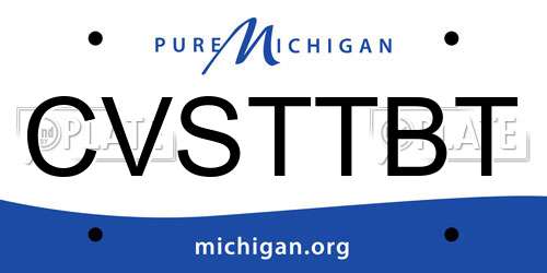 CVSTTBT Michigan License Plate
