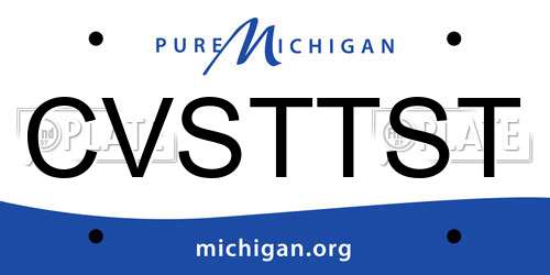 CVSTTST Michigan License Plate