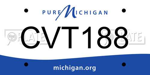 CVT188 Michigan License Plate