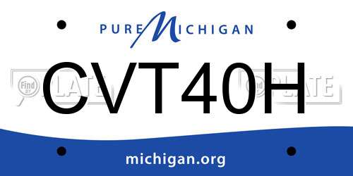 CVT40H Michigan License Plate