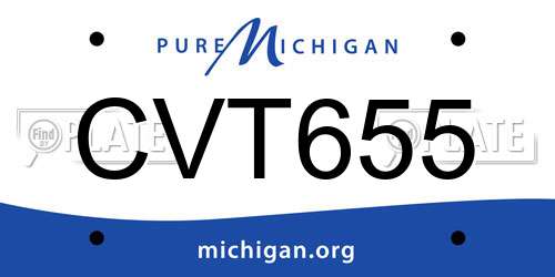 CVT655 Michigan License Plate