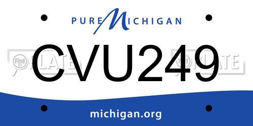 CVU249 Michigan License Plate