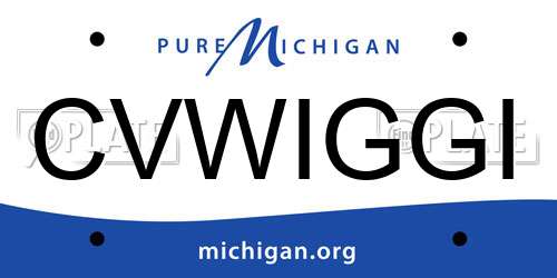 CVWIGGI Michigan License Plate