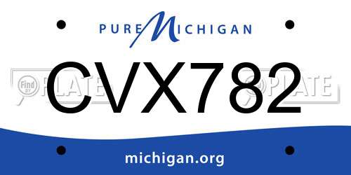 CVX782 Michigan License Plate
