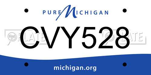 CVY528 Michigan License Plate