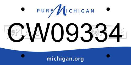 CW09334 Michigan License Plate