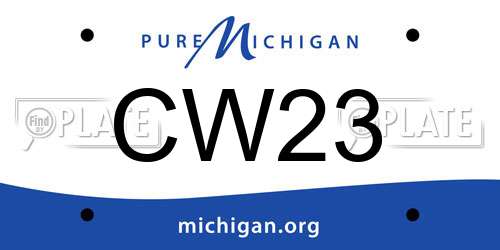 CW23 Michigan License Plate