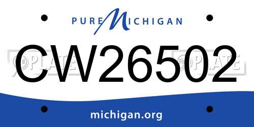 CW26502 Michigan License Plate
