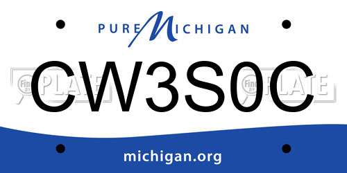 CW3S0C Michigan License Plate