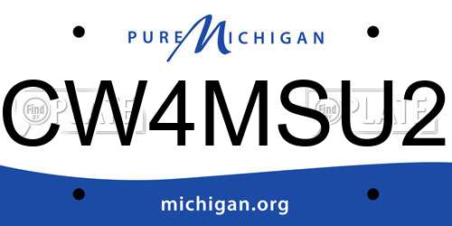 CW4MSU2 Michigan License Plate