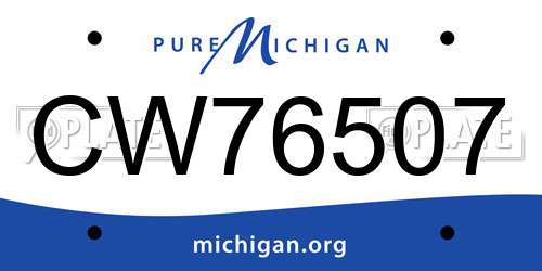 CW76507 Michigan License Plate