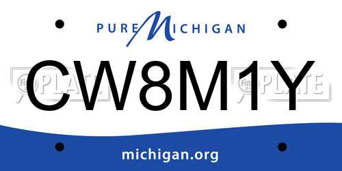 CW8M1Y Michigan License Plate