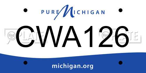 CWA126 Michigan License Plate