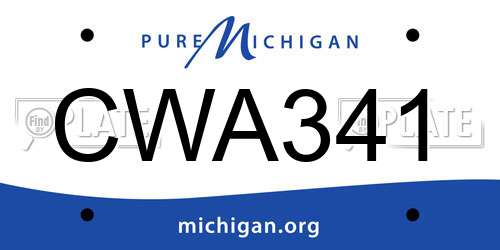 CWA341 Michigan License Plate