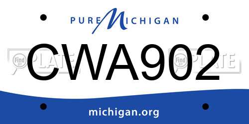 CWA902 Michigan License Plate