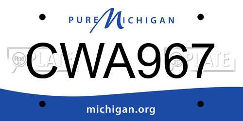 CWA967 Michigan License Plate