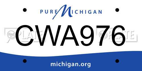 CWA976 Michigan License Plate