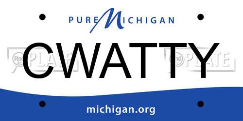 CWATTY Michigan License Plate