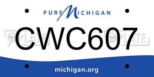 CWC607 Michigan License Plate