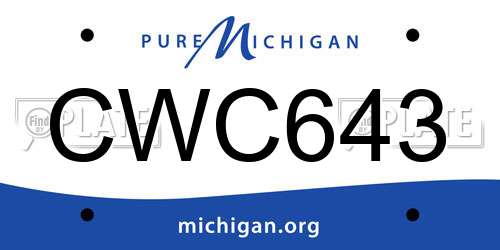 CWC643 Michigan License Plate