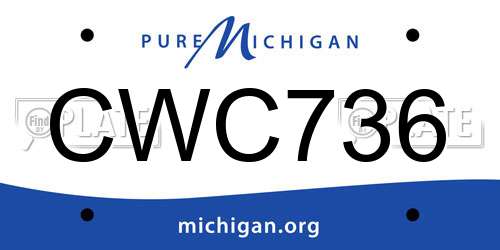 CWC736 Michigan License Plate