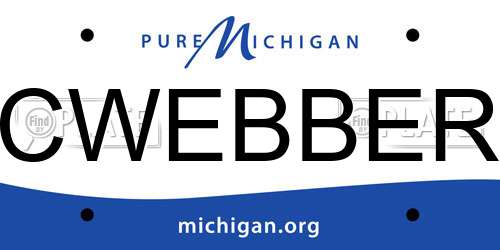 CWEBBER Michigan License Plate