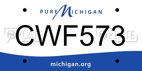 CWF573 Michigan License Plate