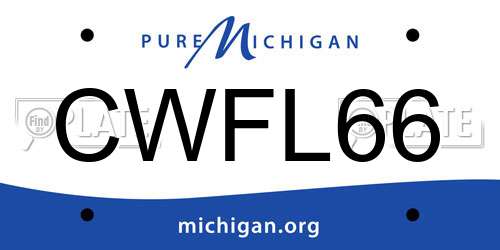 CWFL66 Michigan License Plate