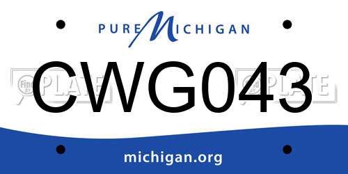 CWG043 Michigan License Plate