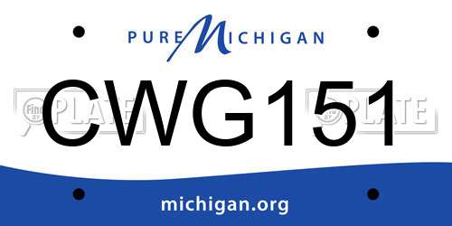 CWG151 Michigan License Plate