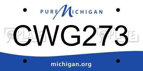CWG273 Michigan License Plate