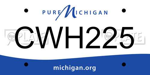 CWH225 Michigan License Plate